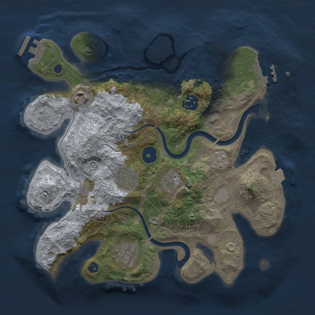 Rust Map: Procedural Map, Size: 3000, Seed: 13924, 12 Monuments