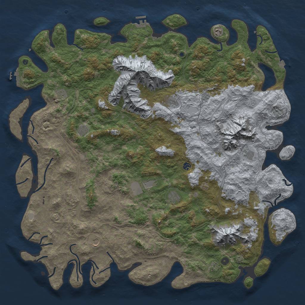 Rust Map: Procedural Map, Size: 6000, Seed: 20956440, 19 Monuments