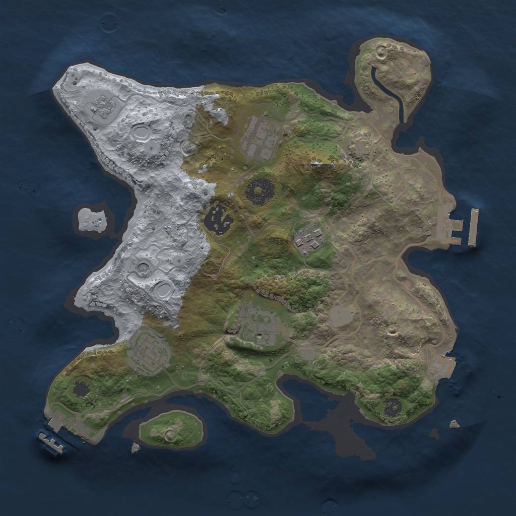 Rust Map: Procedural Map, Size: 2750, Seed: 445067, 13 Monuments