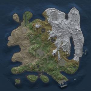 Thumbnail Rust Map: Procedural Map, Size: 3000, Seed: 1125918824, 12 Monuments