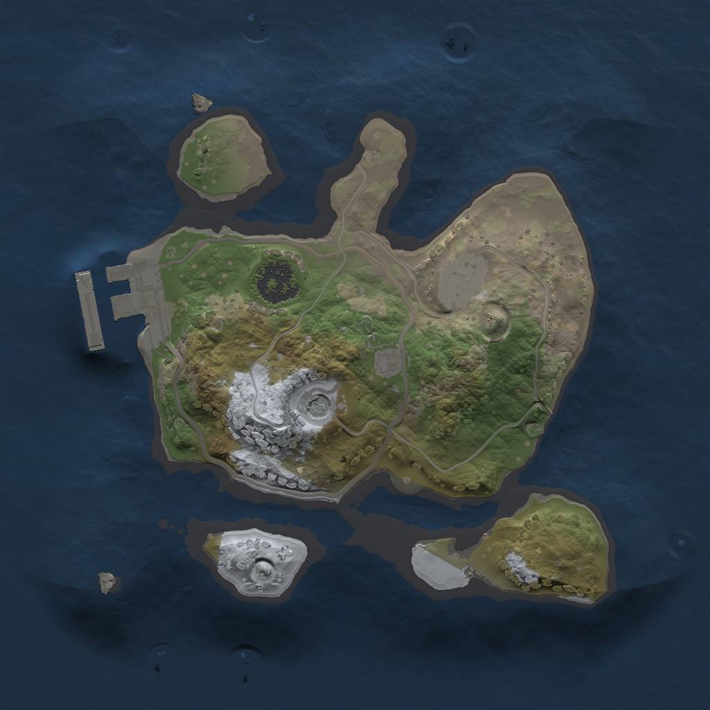 Rust Map: Procedural Map, Size: 1800, Seed: 2048842336, 5 Monuments