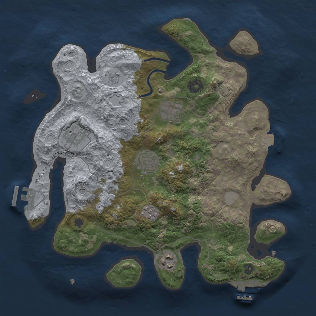Rust Map: Procedural Map, Size: 3100, Seed: 798699043, 13 Monuments