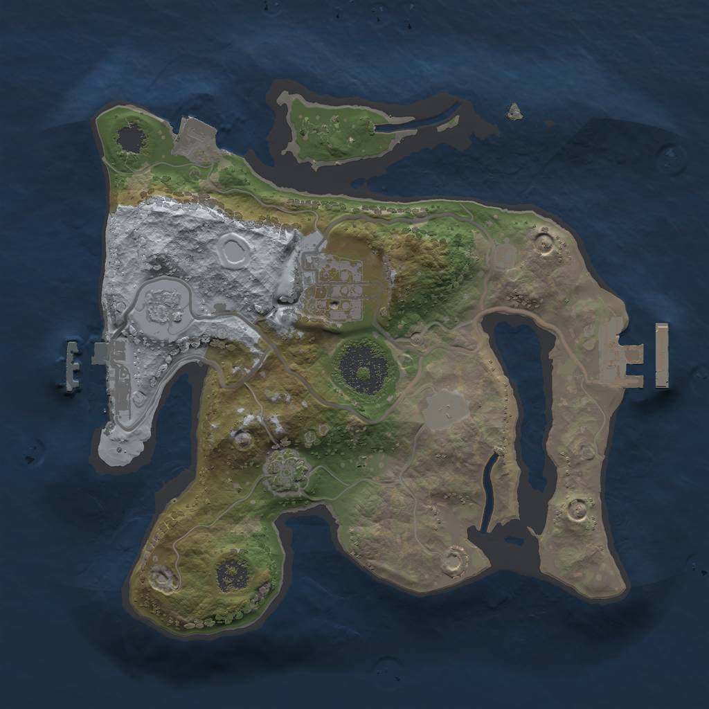 Rust Map: Procedural Map, Size: 2200, Seed: 131094350, 8 Monuments