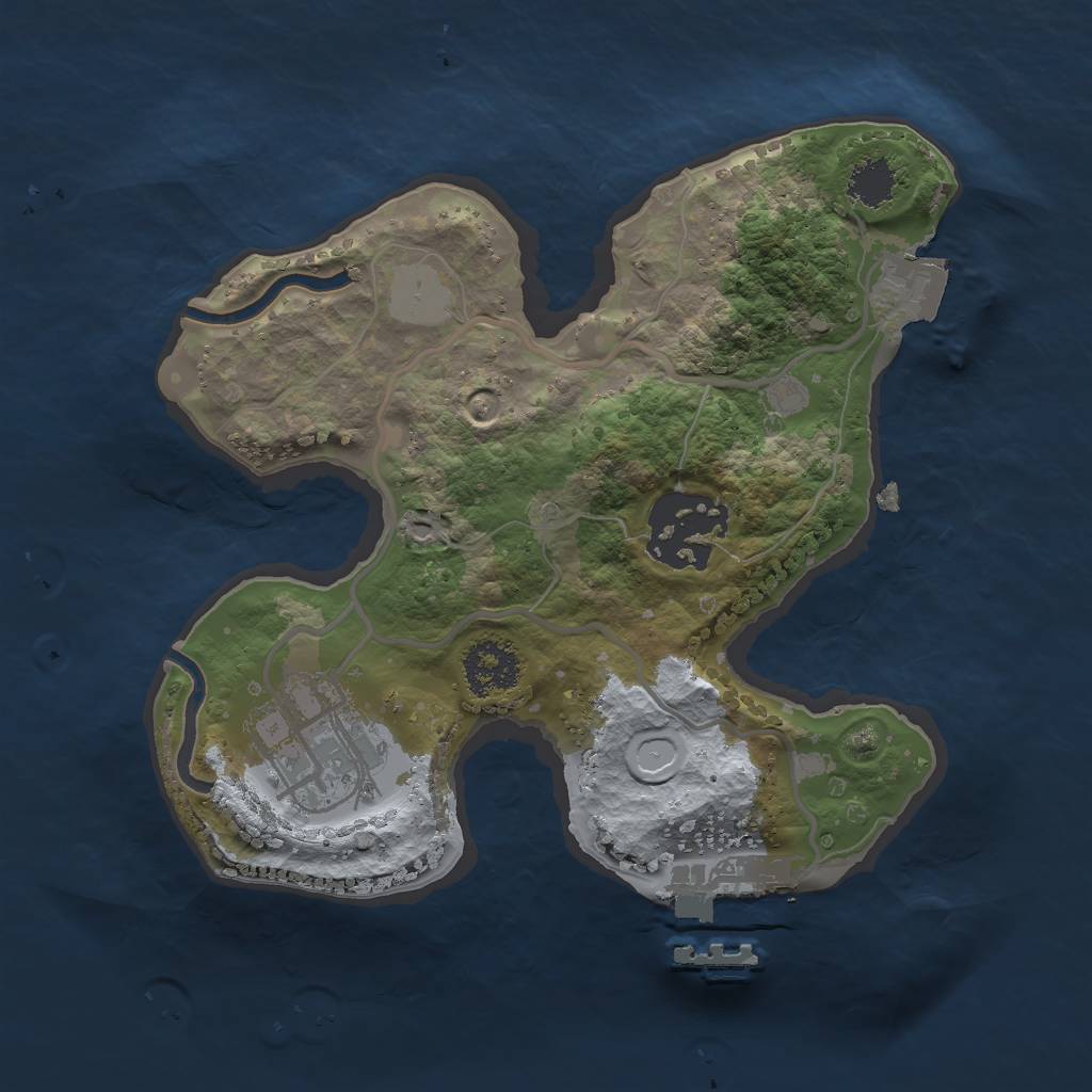 Rust Map: Procedural Map, Size: 2000, Seed: 2023224260, 6 Monuments