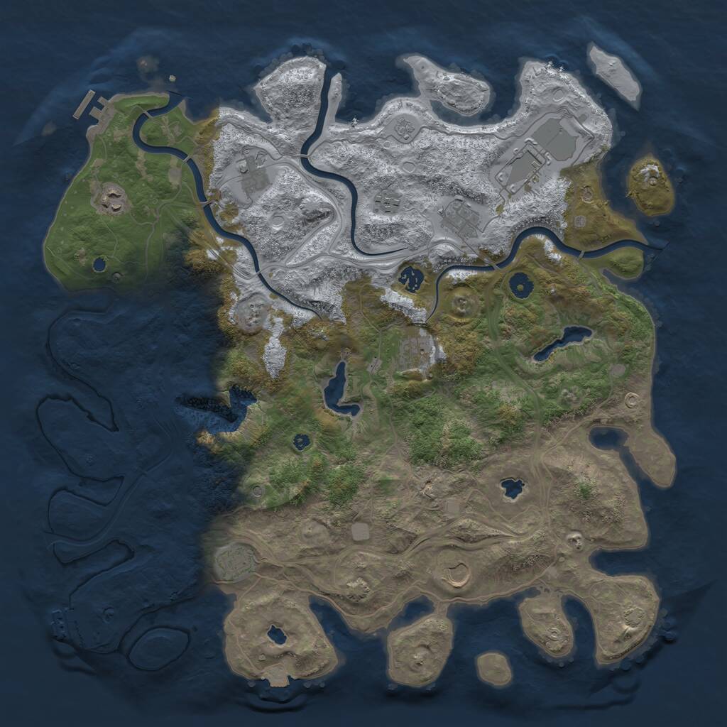 Rust Map: Procedural Map, Size: 4500, Seed: 25790, 15 Monuments