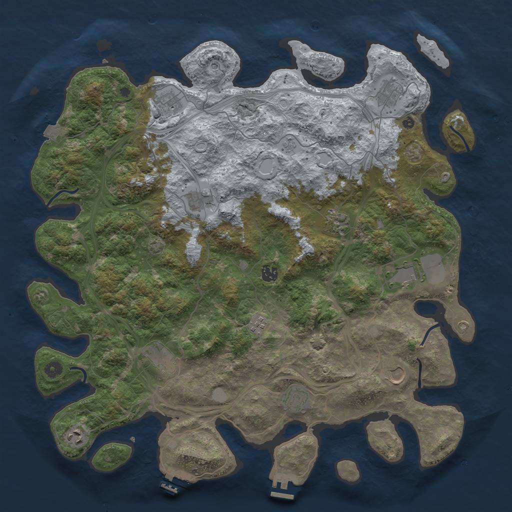 Rust Map: Procedural Map, Size: 4500, Seed: 25790, 19 Monuments