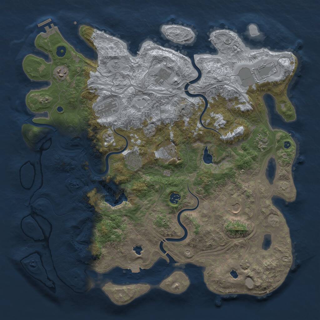 Rust Map: Procedural Map, Size: 4500, Seed: 316169590, 15 Monuments