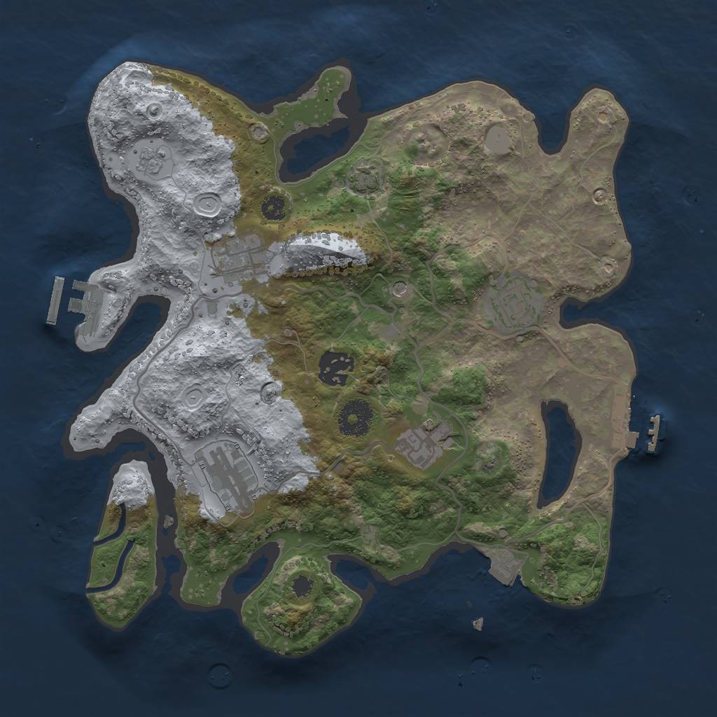 Rust Map: Procedural Map, Size: 3000, Seed: 500644510, 13 Monuments