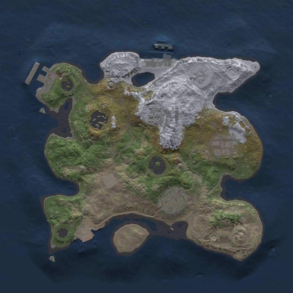 Rust Map: Procedural Map, Size: 2486, Seed: 13825, 10 Monuments