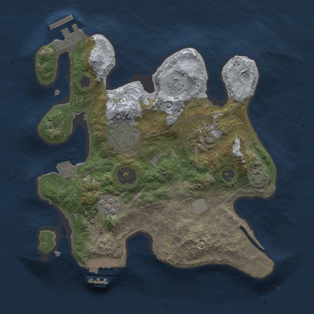 Rust Map: Procedural Map, Size: 2500, Seed: 1246955968, 10 Monuments