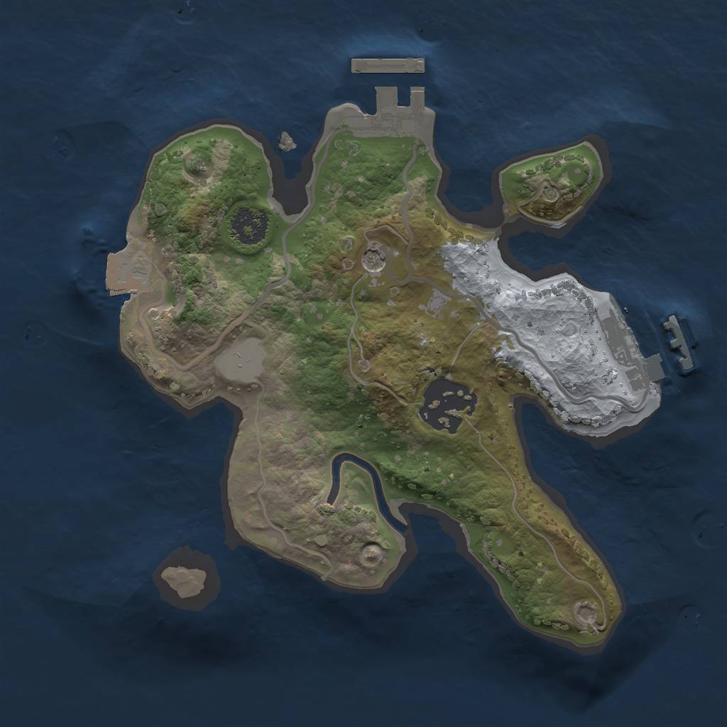 Rust Map: Procedural Map, Size: 2000, Seed: 662888624, 7 Monuments