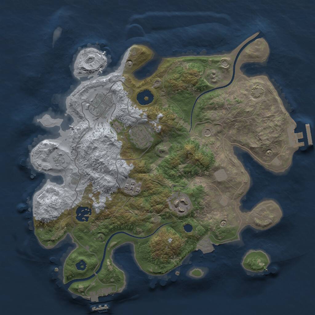 Rust Map: Procedural Map, Size: 3000, Seed: 468114447, 11 Monuments