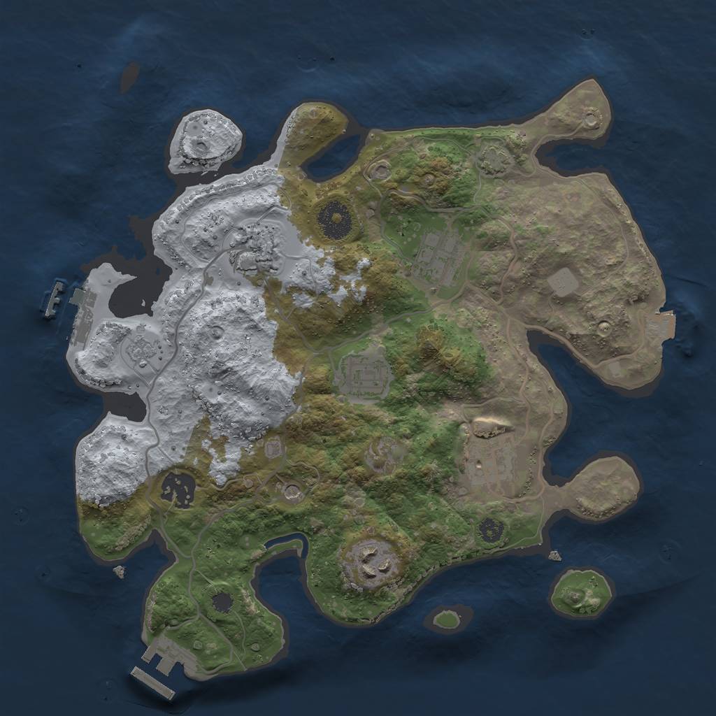 Rust Map: Procedural Map, Size: 3000, Seed: 468114447, 14 Monuments