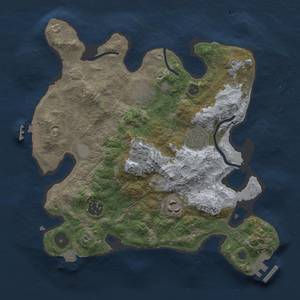 Thumbnail Rust Map: Procedural Map, Size: 3000, Seed: 1370179450, 11 Monuments