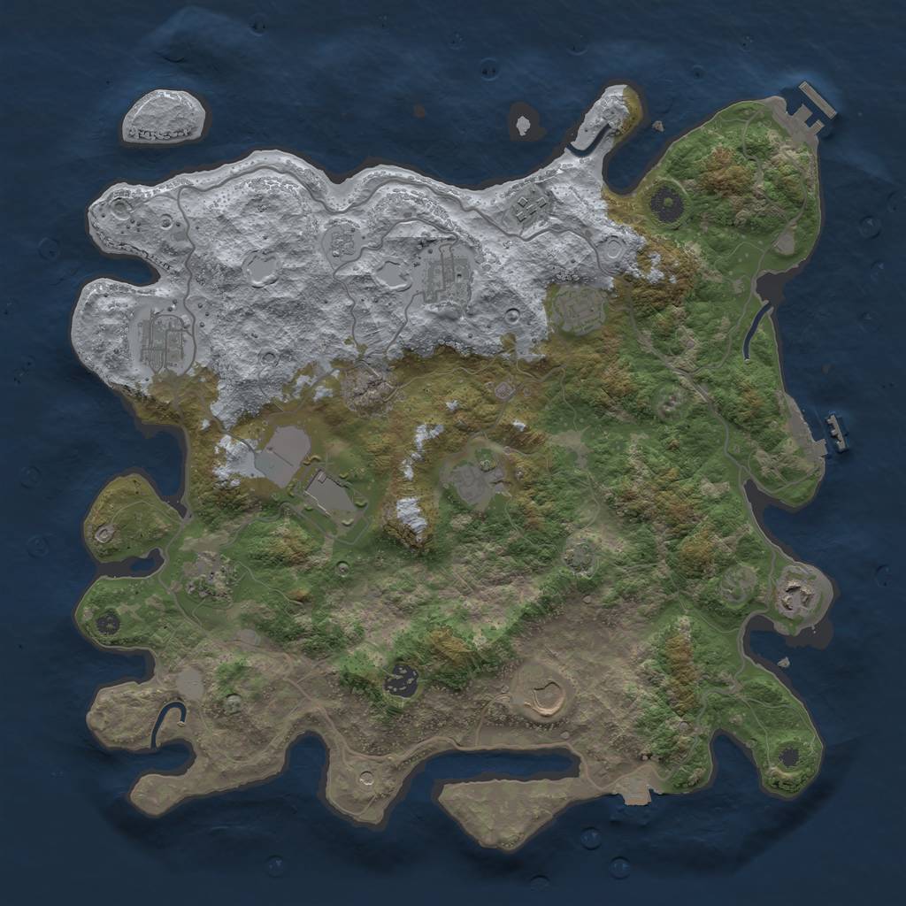 Rust Map: Procedural Map, Size: 4000, Seed: 42562352, 18 Monuments
