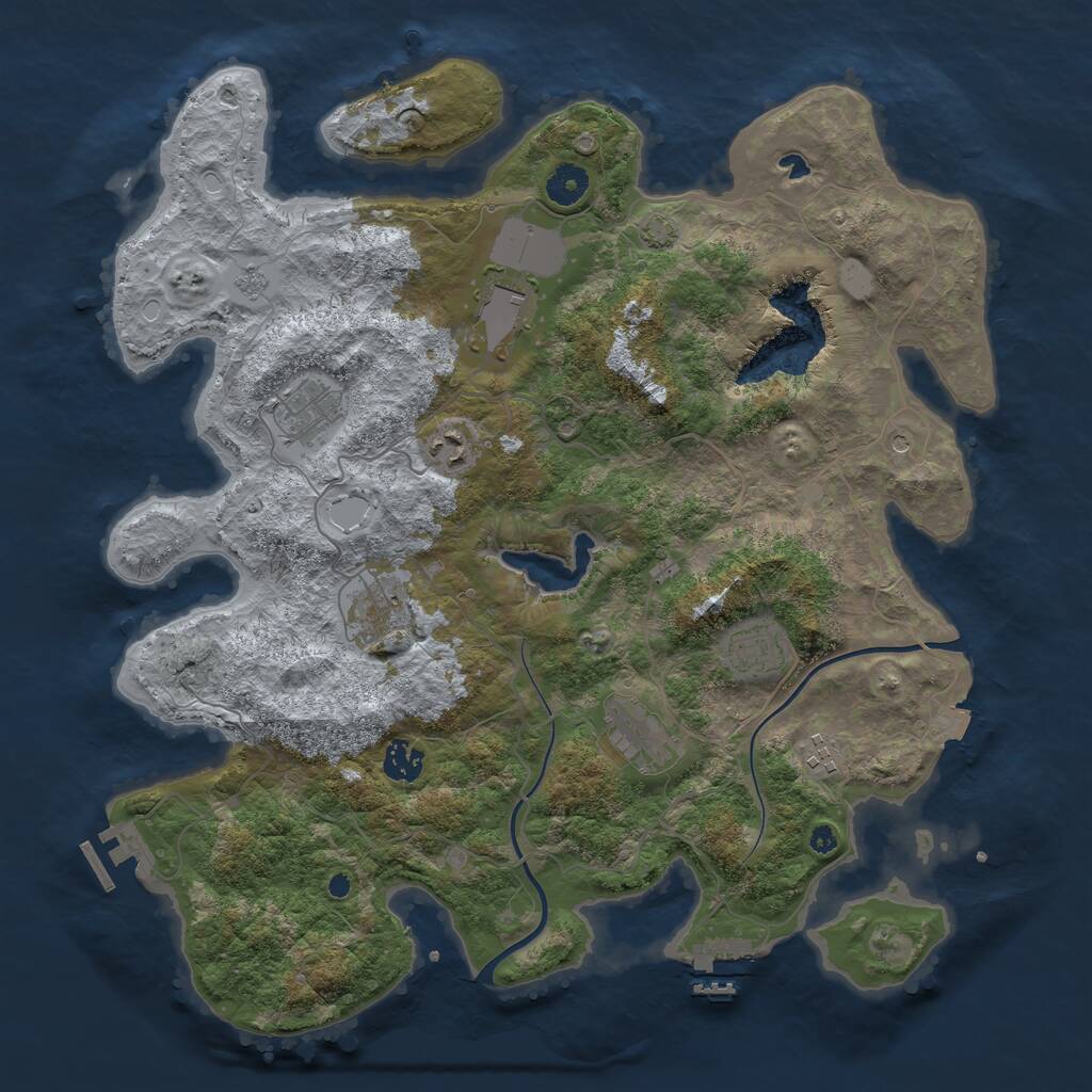 Rust Map: Procedural Map, Size: 4000, Seed: 240811, 14 Monuments