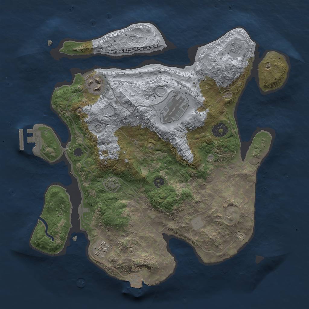 Rust Map: Procedural Map, Size: 3000, Seed: 10121, 10 Monuments