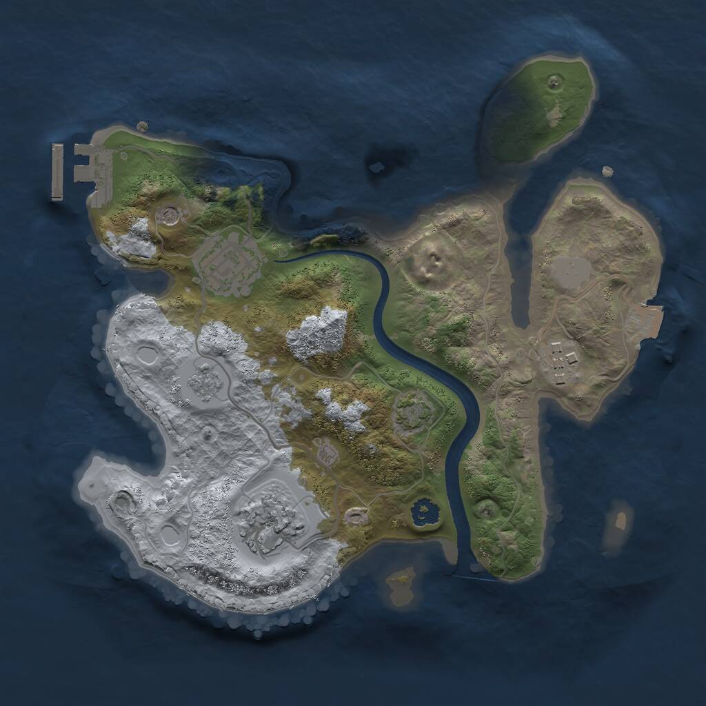 Rust Map: Procedural Map, Size: 2500, Seed: 1151234569, 8 Monuments