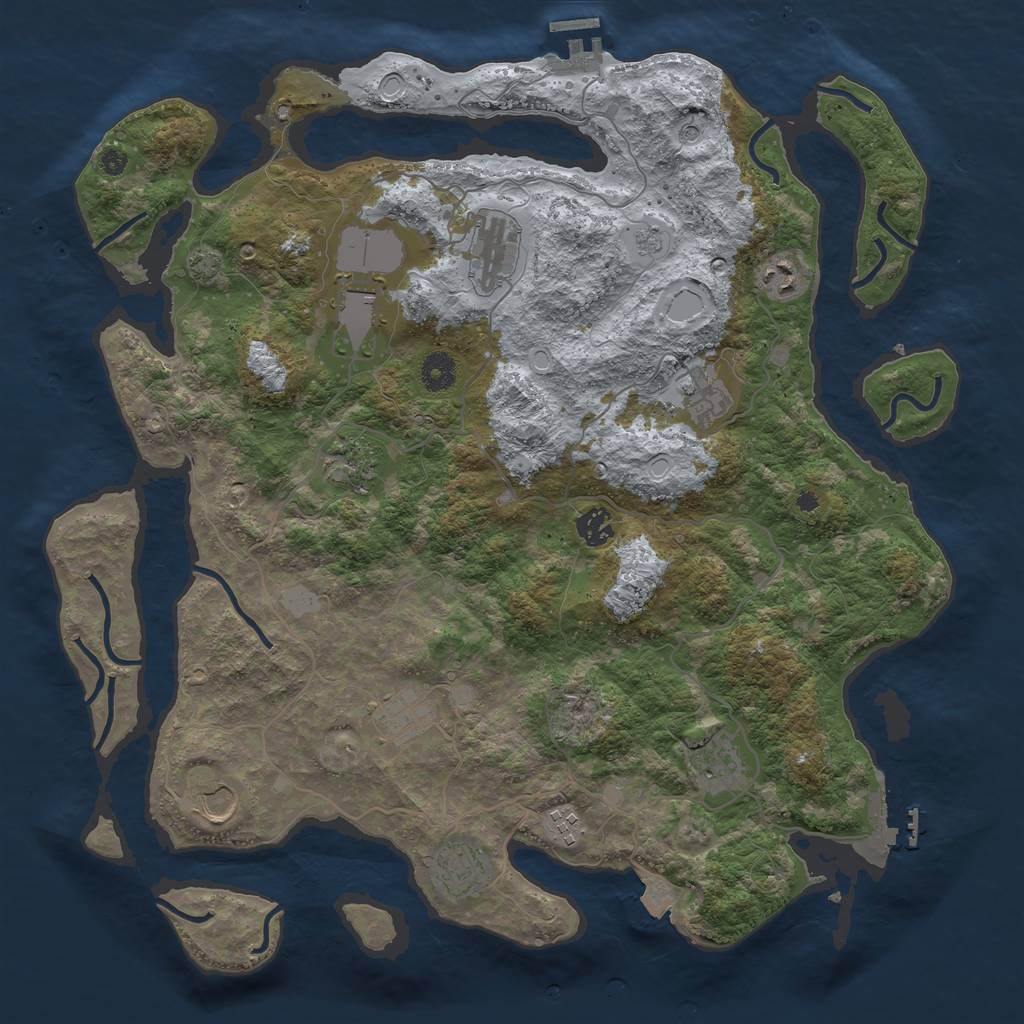 Rust Map: Procedural Map, Size: 4100, Seed: 43542, 19 Monuments