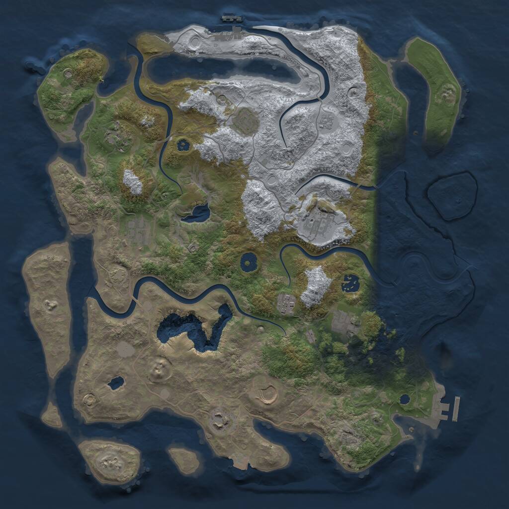 Rust Map: Procedural Map, Size: 4100, Seed: 43542, 15 Monuments