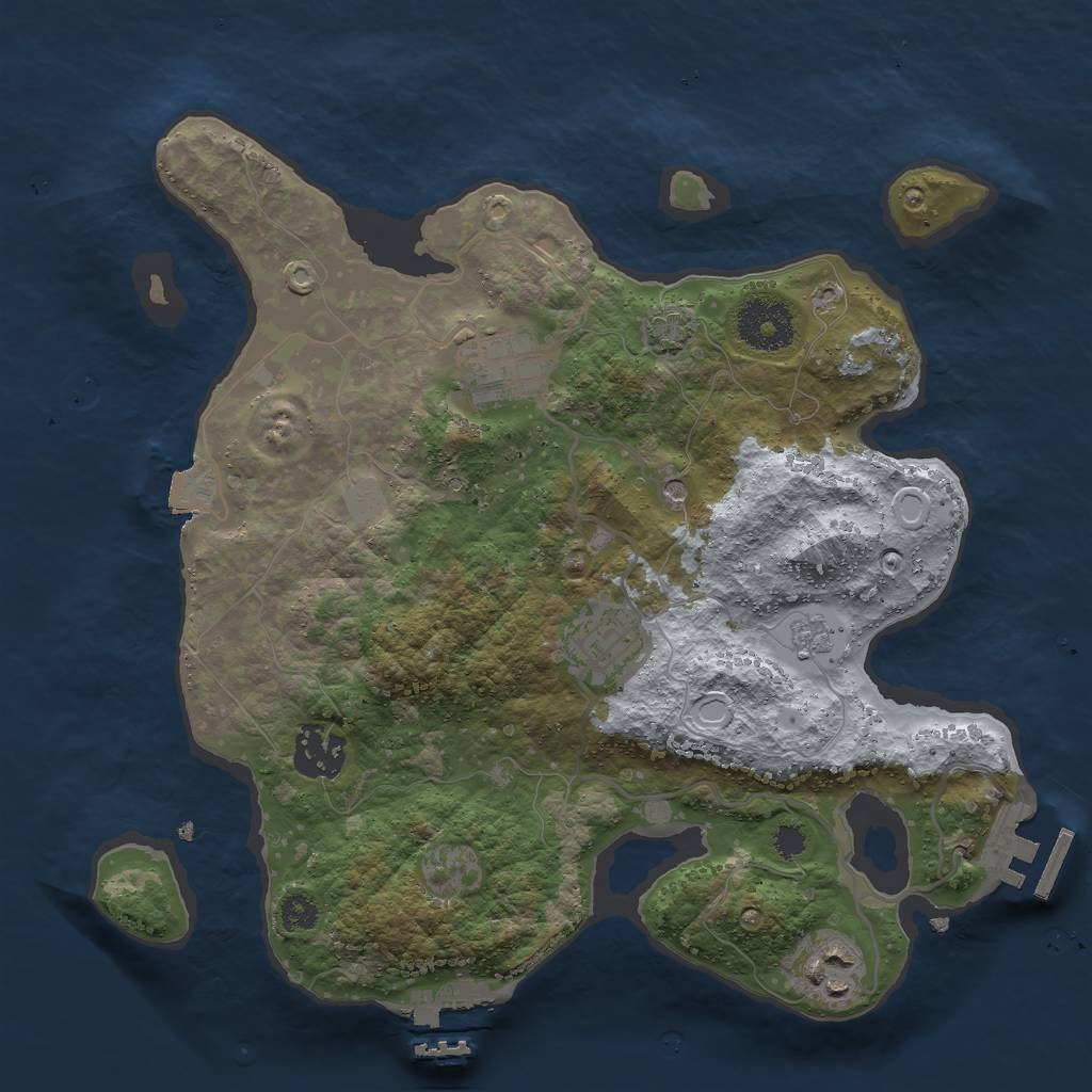 Rust Map: Procedural Map, Size: 3000, Seed: 86894, 12 Monuments