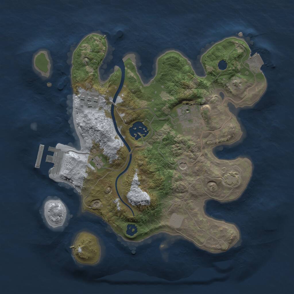 Rust Map: Procedural Map, Size: 2500, Seed: 1463964656, 7 Monuments