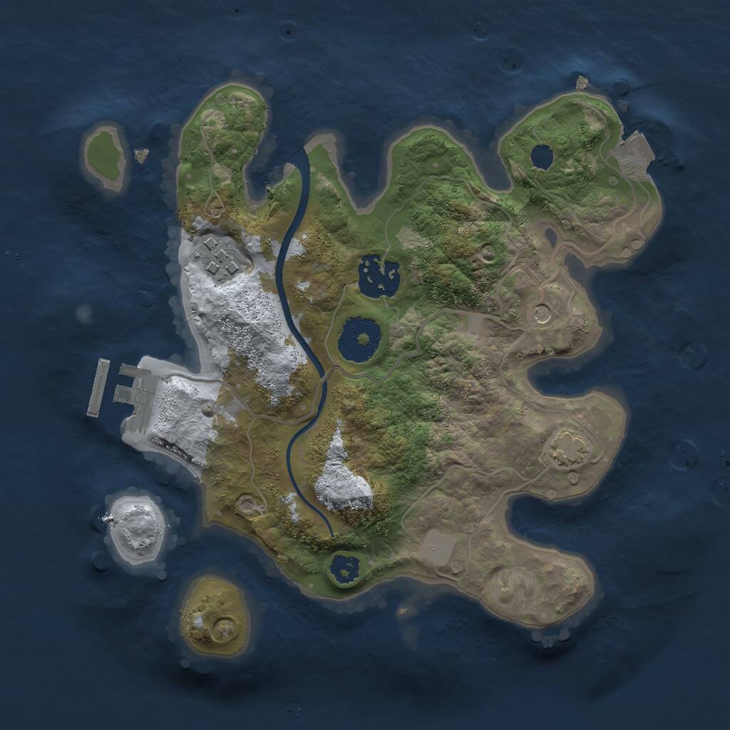 Rust Map: Procedural Map, Size: 2500, Seed: 1463964656, 6 Monuments