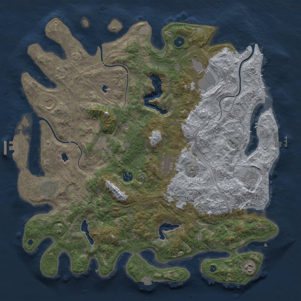 Rust Map: Procedural Map, Size: 4500, Seed: 7192023, 15 Monuments
