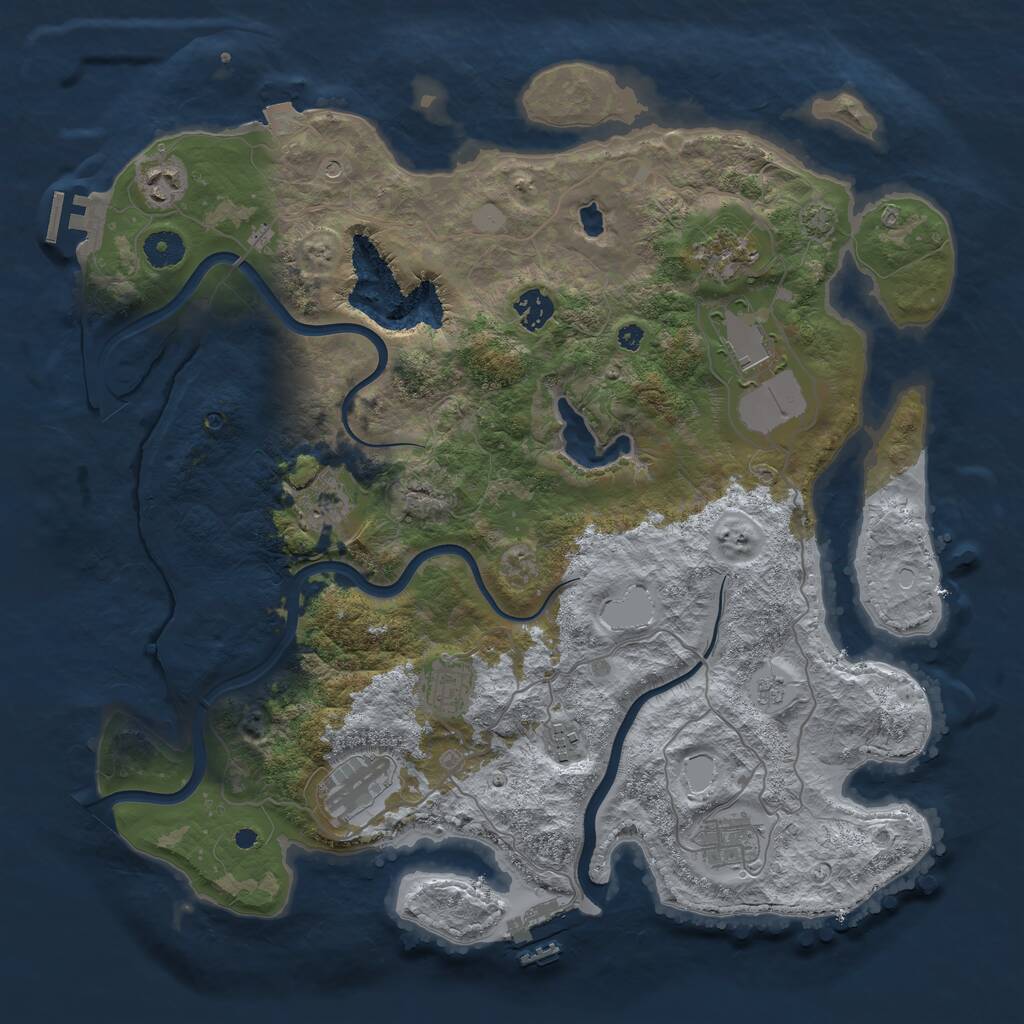 Rust Map: Procedural Map, Size: 4000, Seed: 2055249135, 15 Monuments