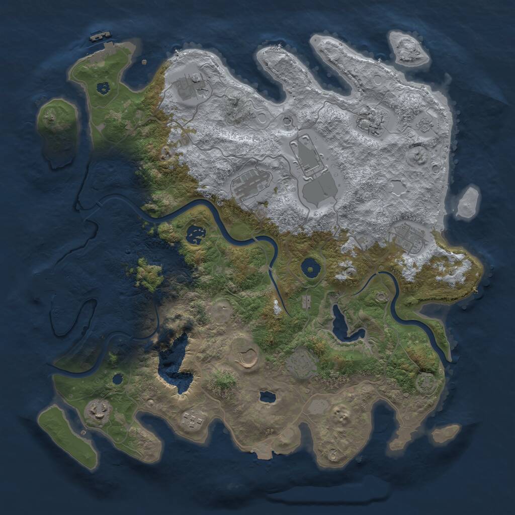 Rust Map: Procedural Map, Size: 4000, Seed: 514772273, 16 Monuments