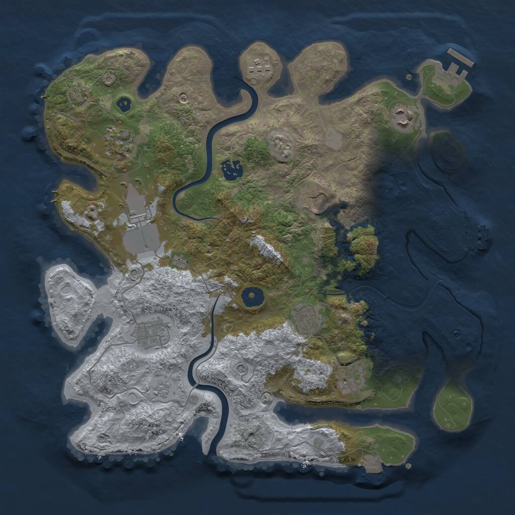 Rust Map: Procedural Map, Size: 3600, Seed: 47819489, 15 Monuments