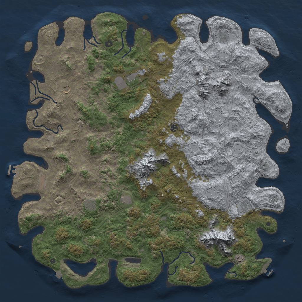 Rust Map: Procedural Map, Size: 6000, Seed: 81106109, 19 Monuments