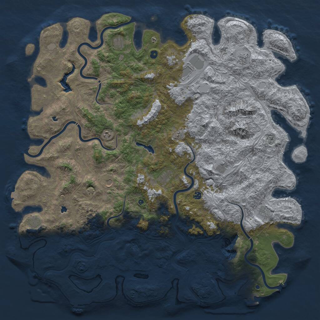 Rust Map: Procedural Map, Size: 6000, Seed: 81106109, 17 Monuments