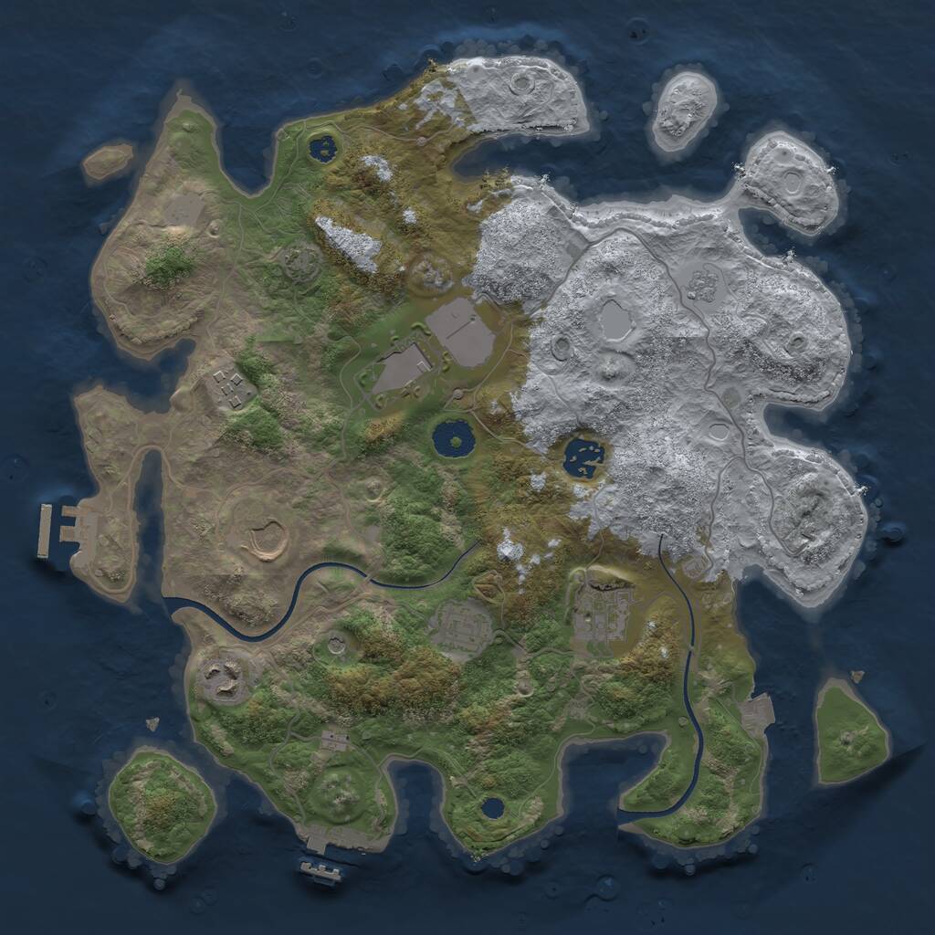 Rust Map: Procedural Map, Size: 3500, Seed: 18688, 13 Monuments
