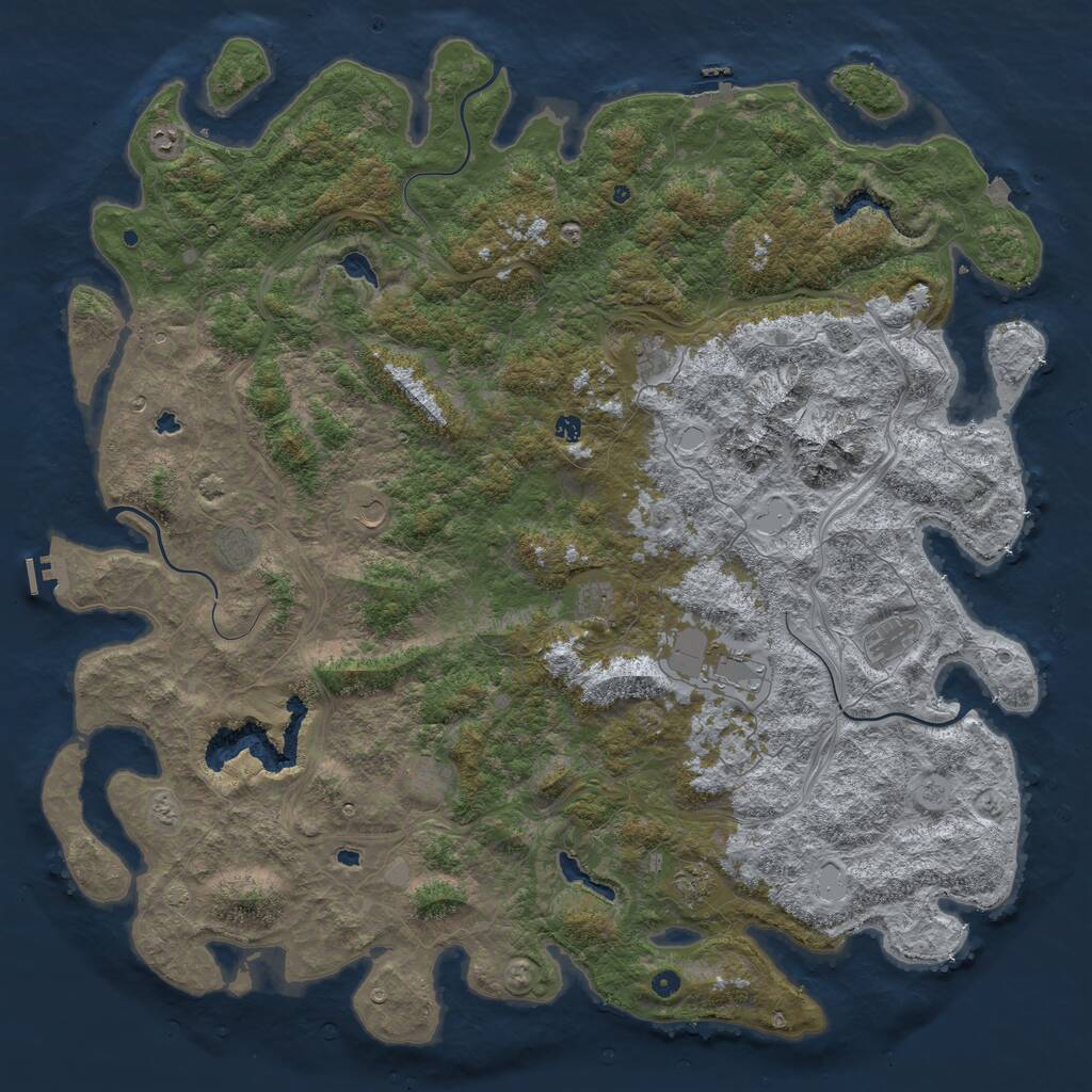 Rust Map: Procedural Map, Size: 6000, Seed: 563160369, 17 Monuments