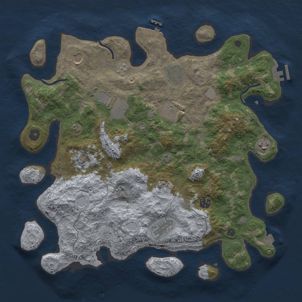Rust Map: Procedural Map, Size: 4000, Seed: 11471, 17 Monuments