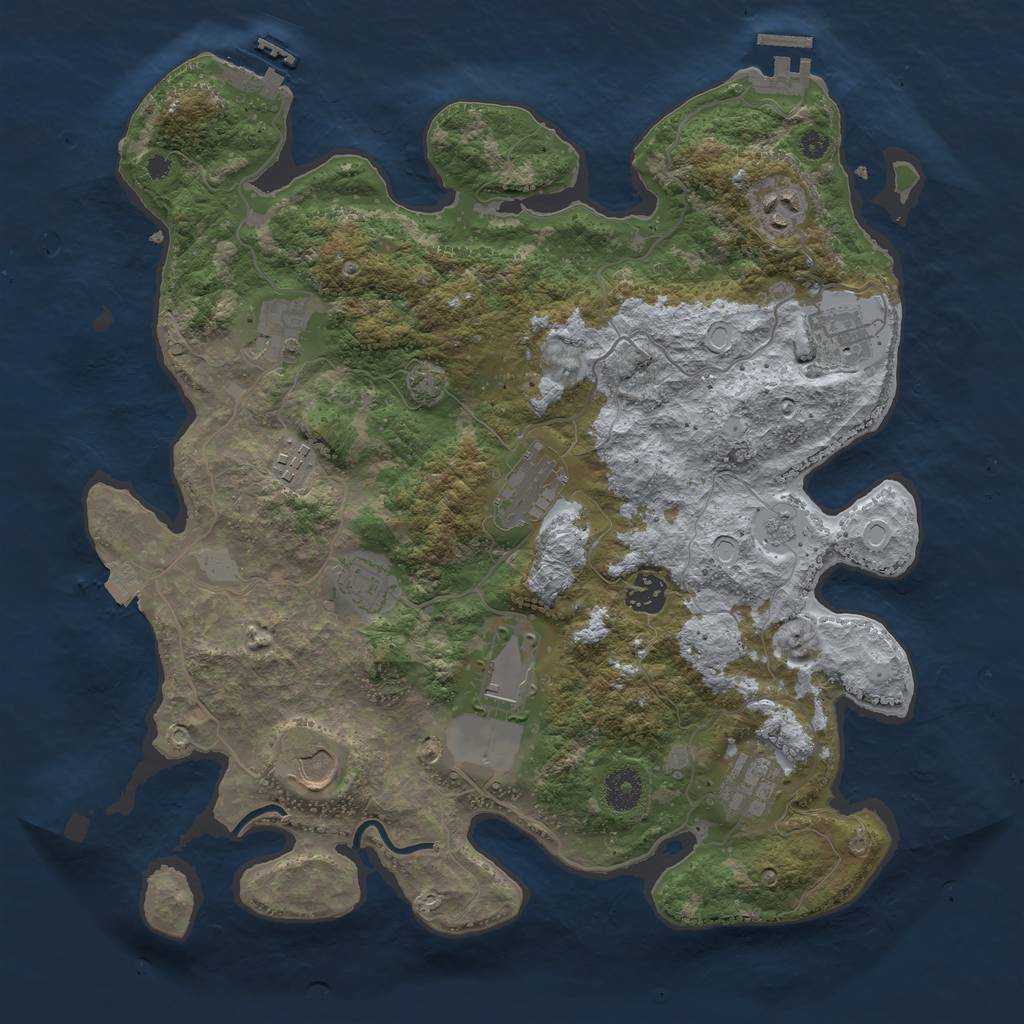 Rust Map: Procedural Map, Size: 3750, Seed: 949138285, 17 Monuments