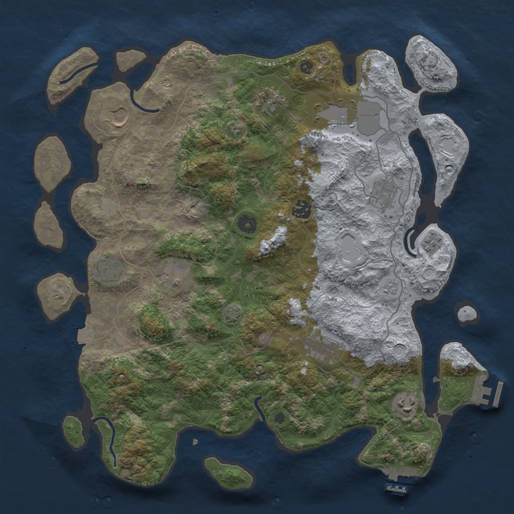Rust Map: Procedural Map, Size: 4000, Seed: 1788304158, 18 Monuments