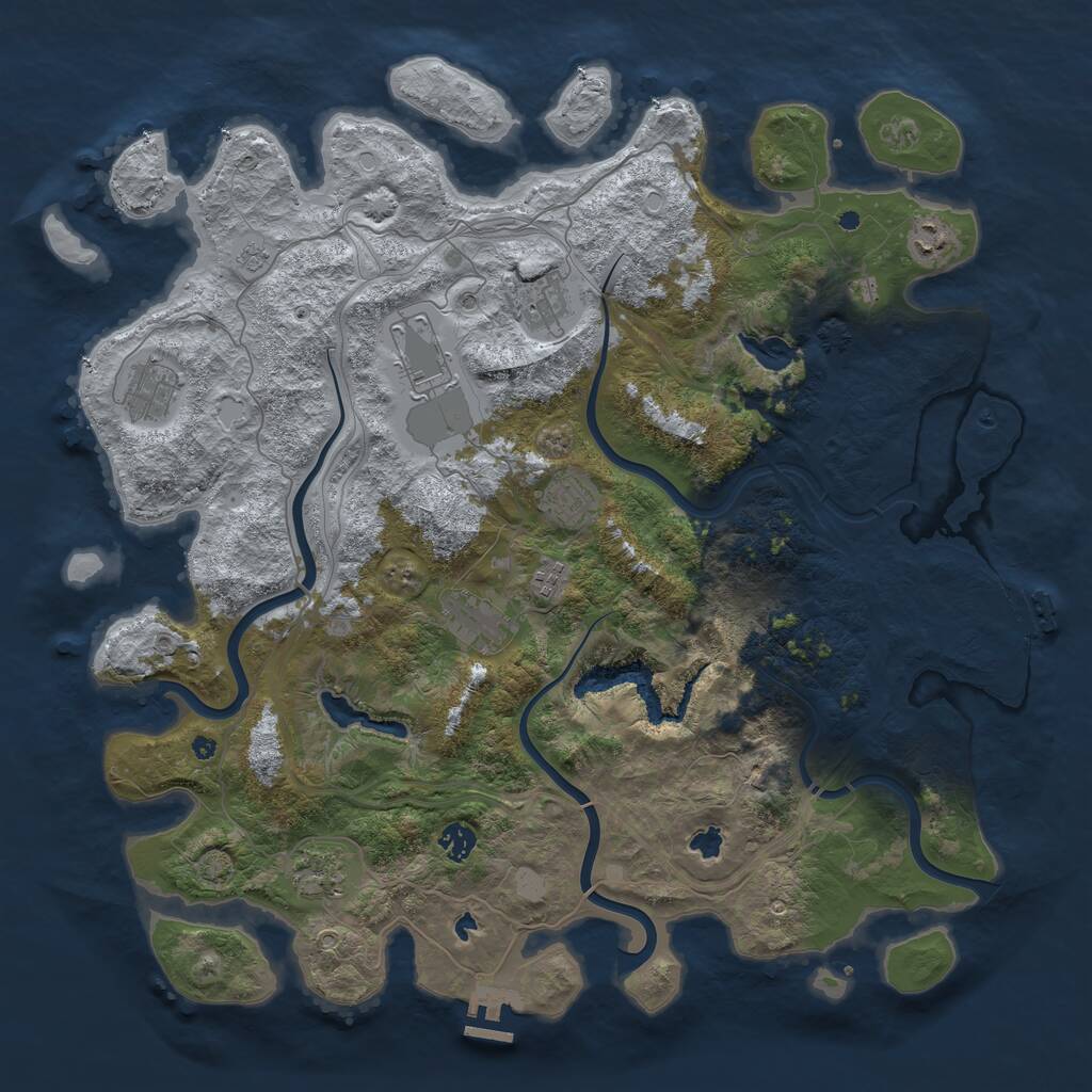 Rust Map: Procedural Map, Size: 4500, Seed: 844574822, 15 Monuments