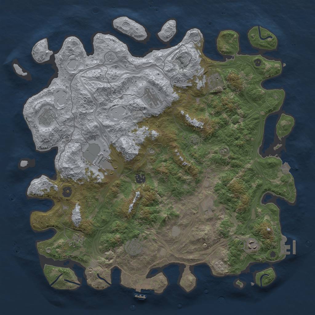 Rust Map: Procedural Map, Size: 4500, Seed: 844574822, 18 Monuments