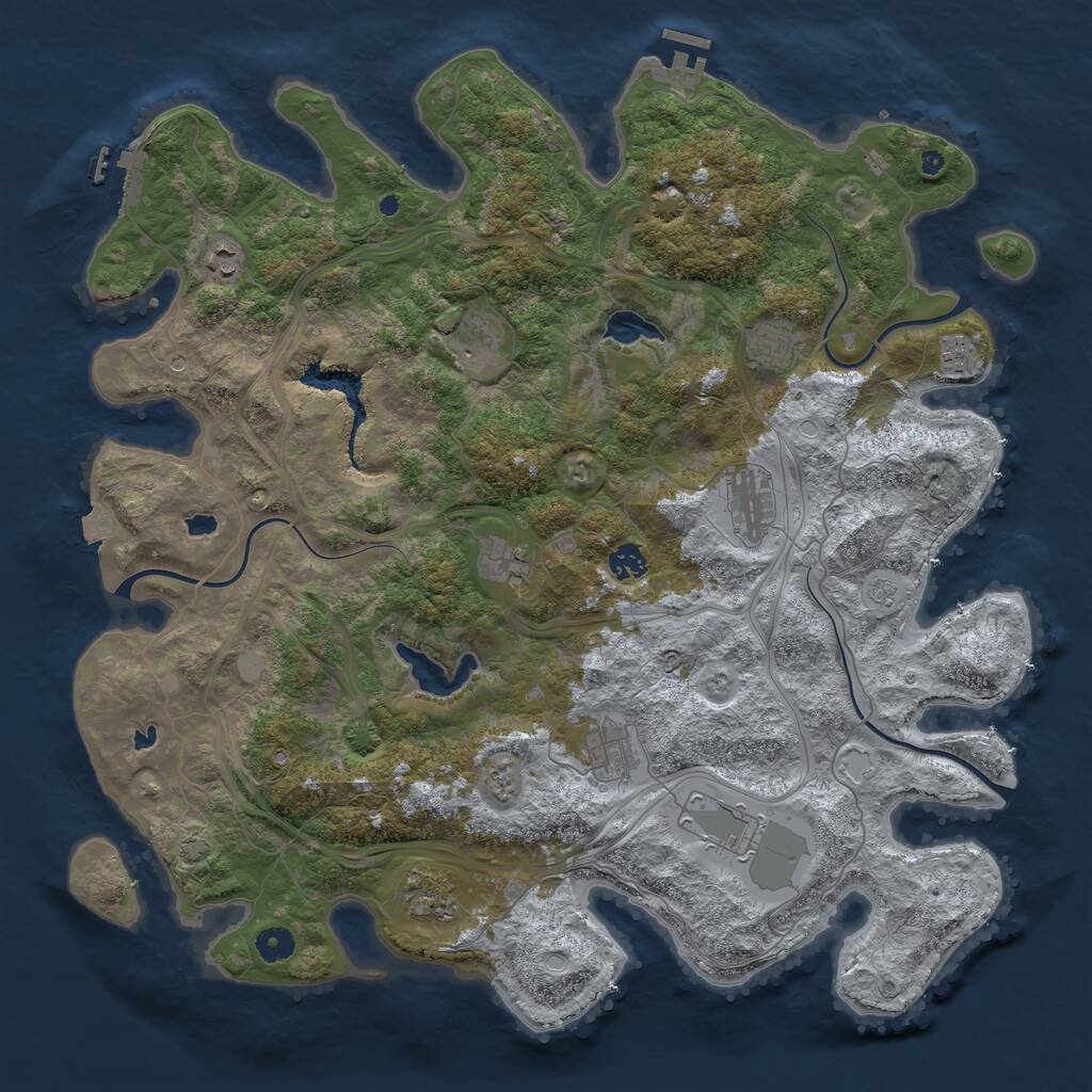 Rust Map: Procedural Map, Size: 4500, Seed: 347903, 16 Monuments