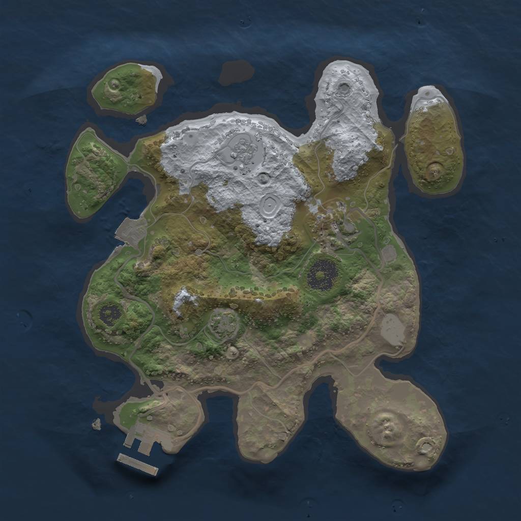 Rust Map: Procedural Map, Size: 2500, Seed: 808690978, 7 Monuments