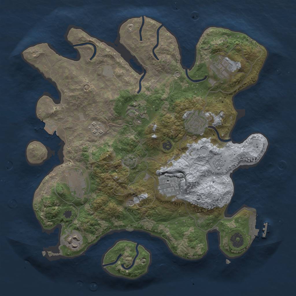 Rust Map: Procedural Map, Size: 3150, Seed: 584587182, 14 Monuments