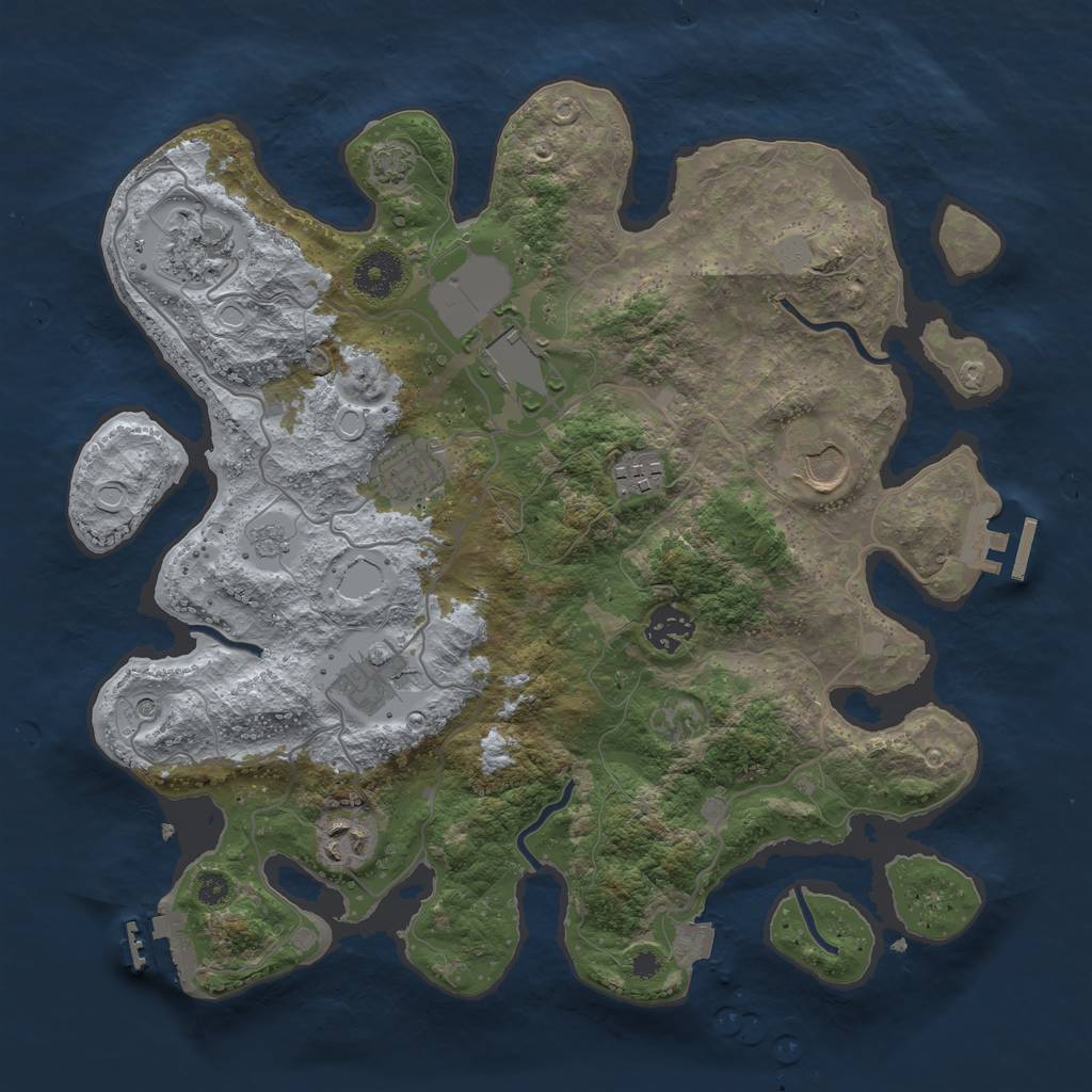 Rust Map: Procedural Map, Size: 3500, Seed: 1456929170, 16 Monuments