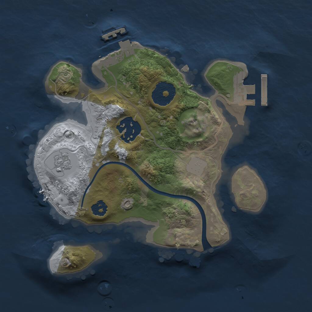 Rust Map: Procedural Map, Size: 2000, Seed: 422883208, 5 Monuments