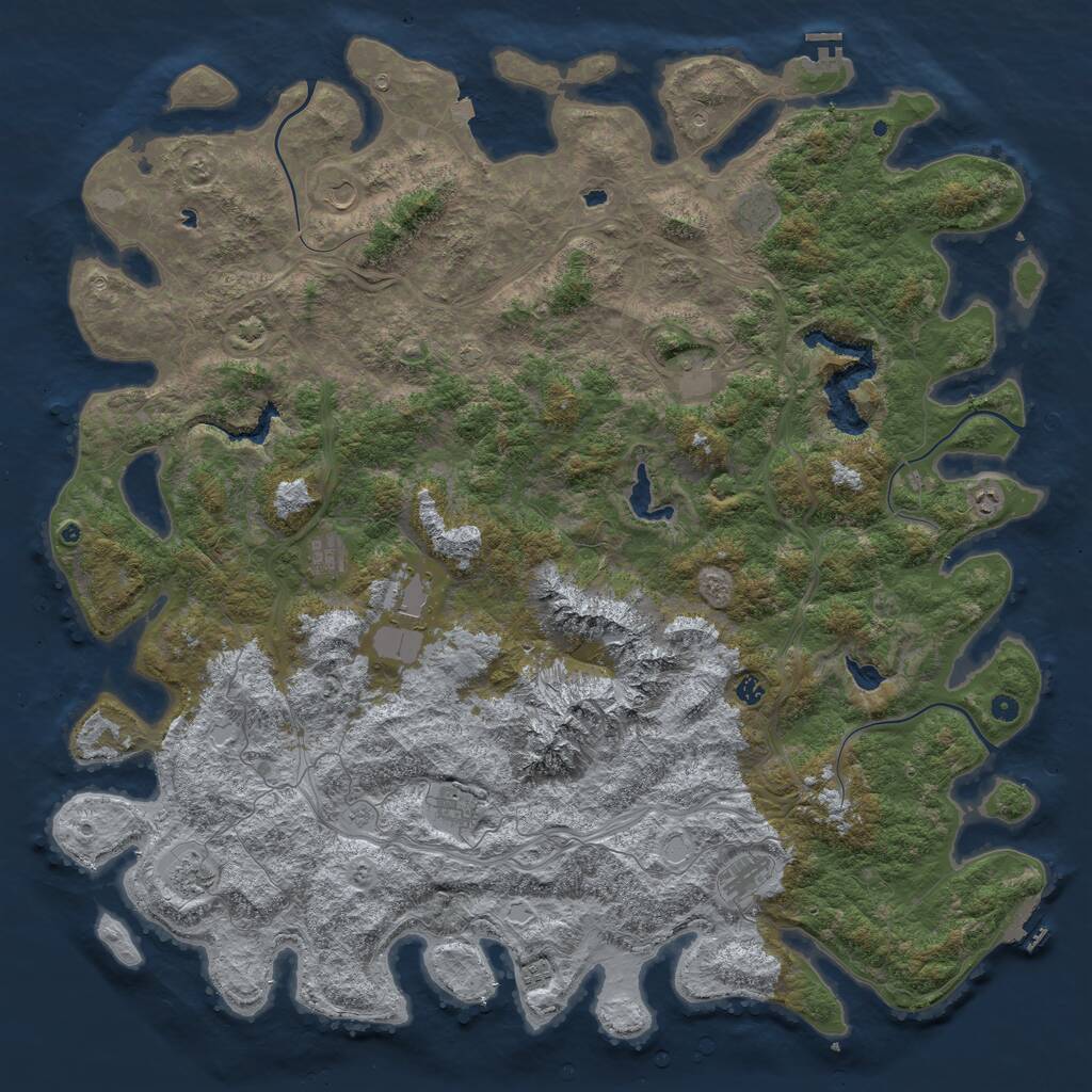 Rust Map: Procedural Map, Size: 6000, Seed: 1619619832, 17 Monuments