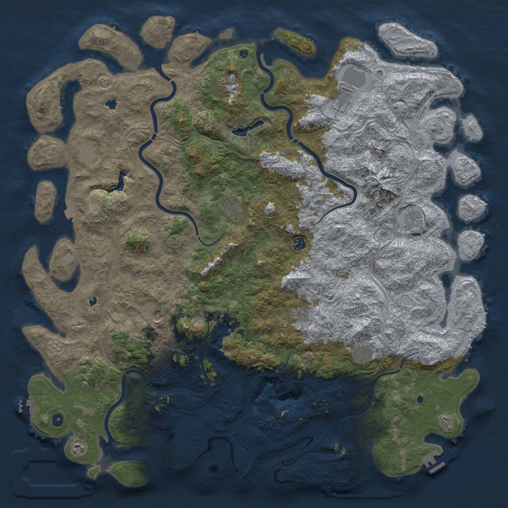 Rust Map: Procedural Map, Size: 6000, Seed: 196531708, 17 Monuments