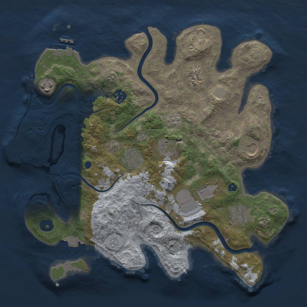 Rust Map: Procedural Map, Size: 3500, Seed: 754979111, 15 Monuments