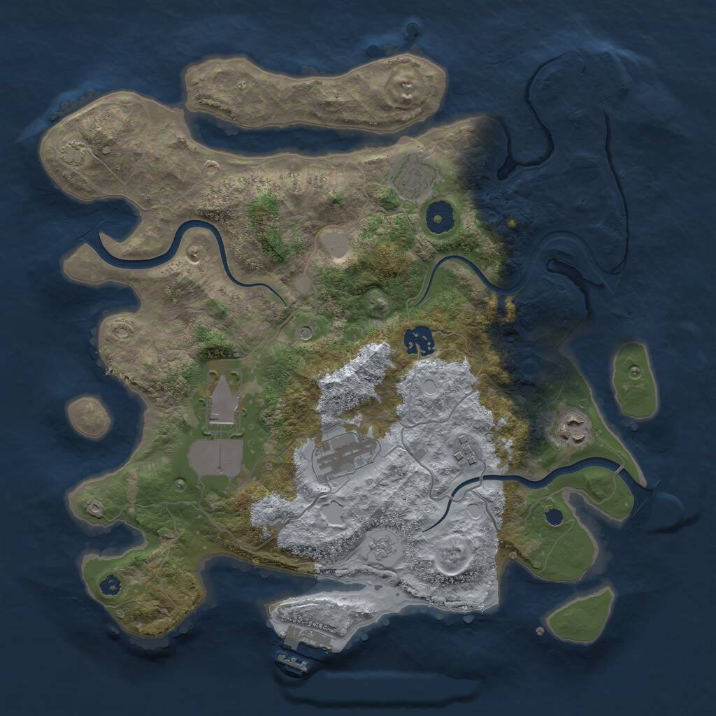 Rust Map: Procedural Map, Size: 3500, Seed: 637673461, 12 Monuments
