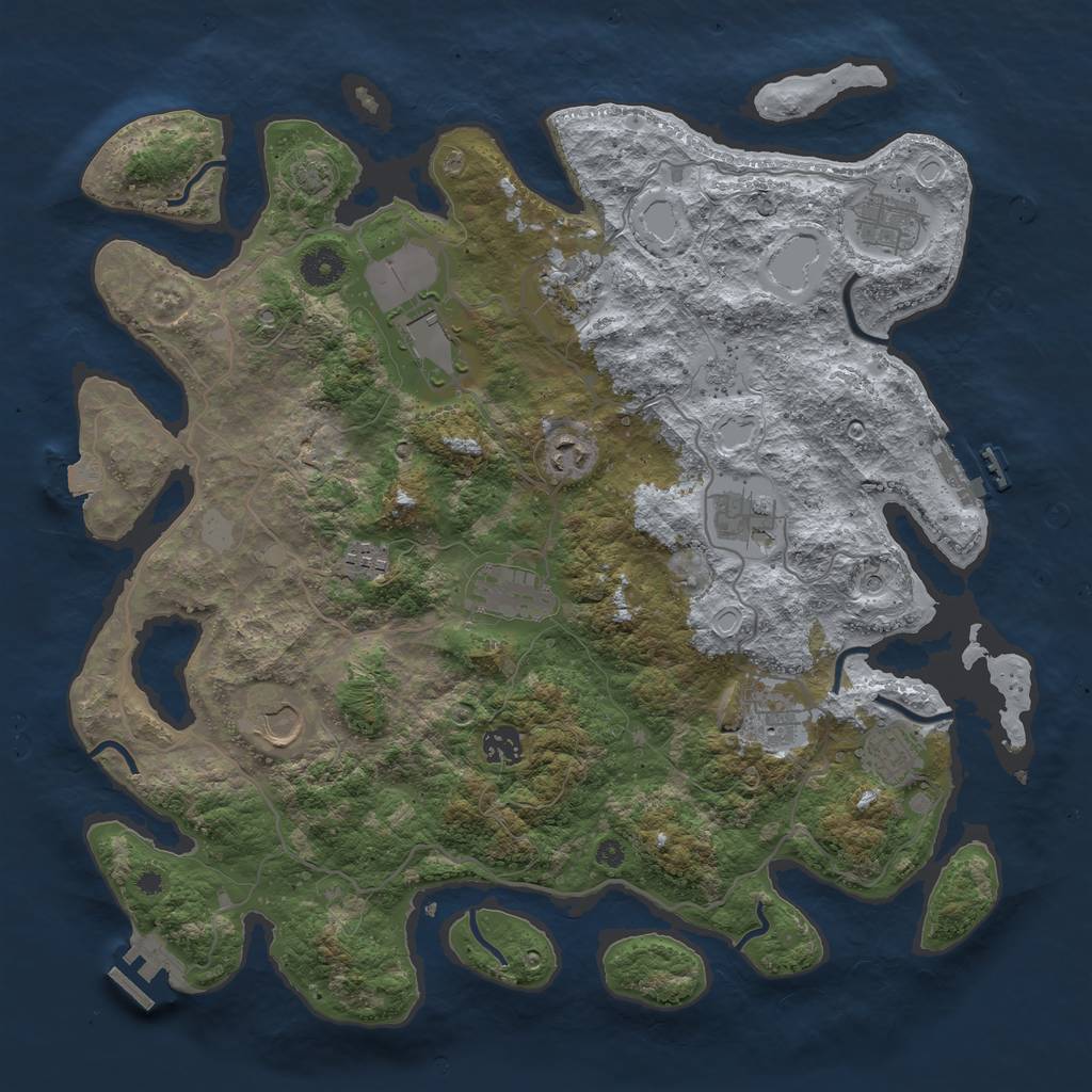 Rust Map: Procedural Map, Size: 4000, Seed: 1538995096, 19 Monuments